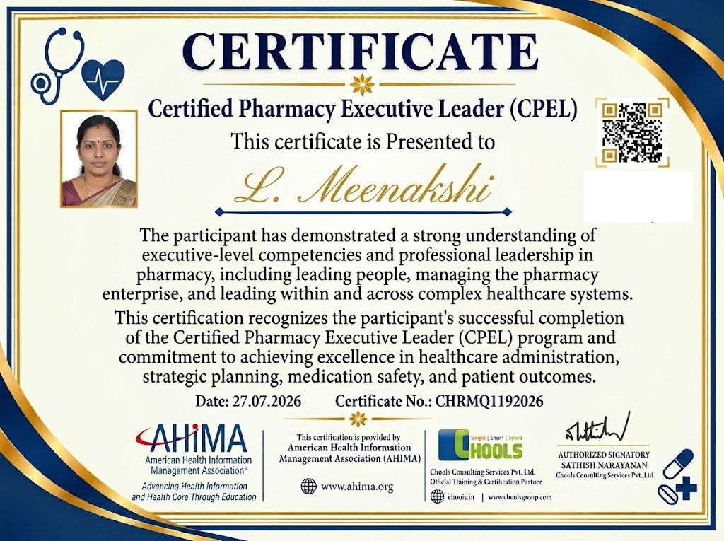 Healthcare and Pharma Program Certificate